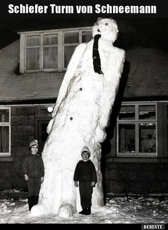 Schiefer Turm von Schneemann.. - Lustige Bilder | DEBESTE.de