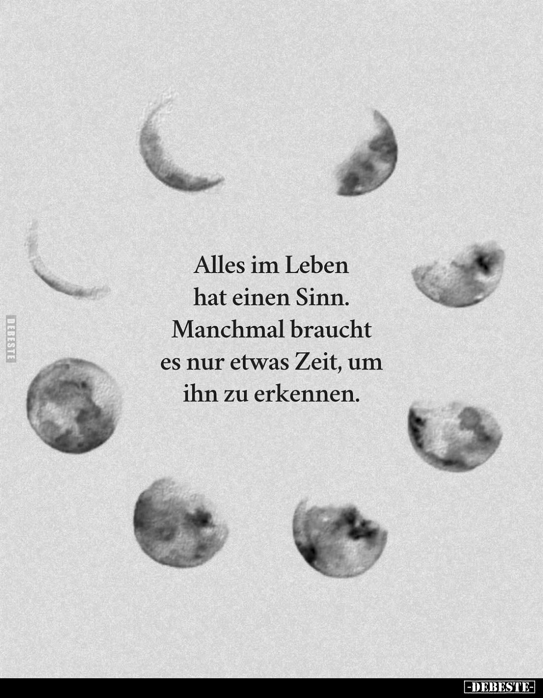 Alles im Leben hat einen Sinn.
Manchmal braucht es nur etwas Zeit, um ihn zu erkennen.