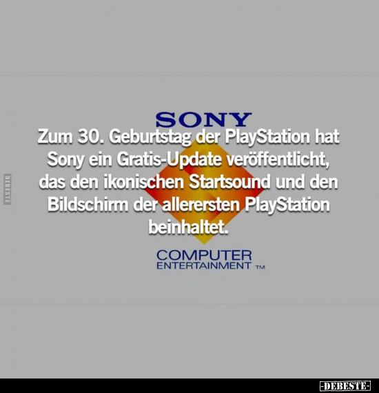 Zum 30. Geburtstag der PlayStation hat Sony ein.. - Lustige Bilder | DEBESTE.de