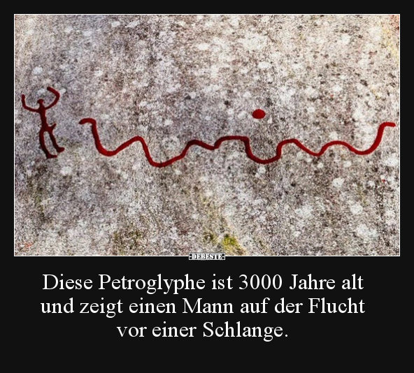 Diese Petroglyphe ist 3000 Jahre alt und zeigt einen Mann..