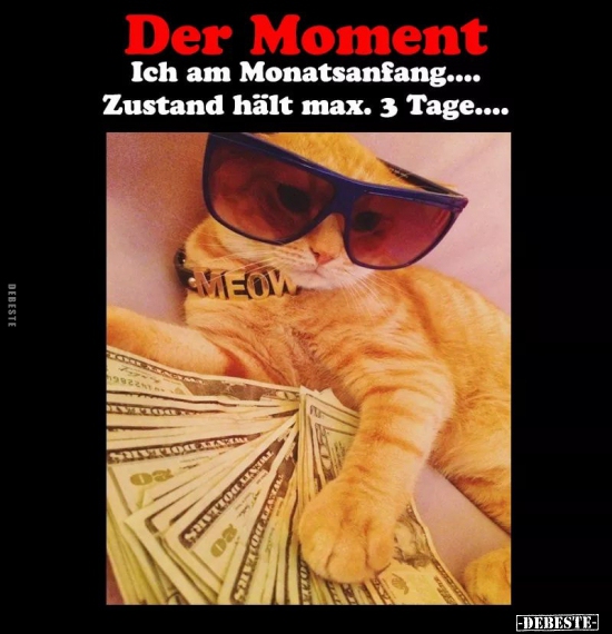 Der Moment.. Ich am Monatsanfang...