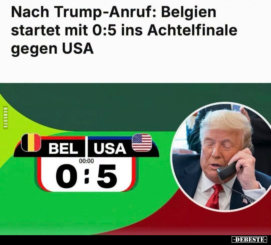 Nach Trump-Anruf: Belgien startet mit 0:5 ins Achtelfinale gegen USA.