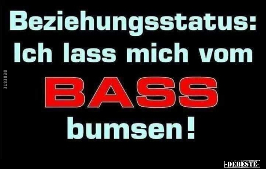 Beziehungsstatus: Ich lass mich vom BASS bumsen!.. - Lustige Bilder | DEBESTE.de