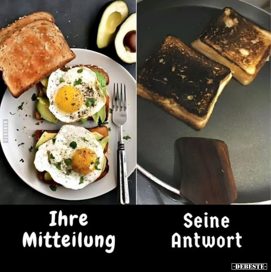 Ihre Mitteilung. -
Seine Antwort.