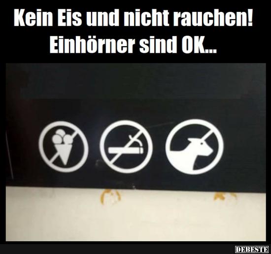 Kein Eis und nicht rauchen! Einhörner sind OK.. - Lustige Bilder | DEBESTE.de