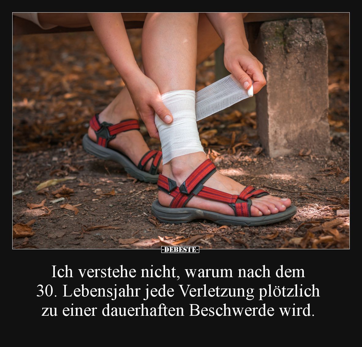 Ich verstehe nicht, warum nach dem 30. Lebensjahr jede Verletzung plötzlich zu einer dauerhaften Beschwerde wird.