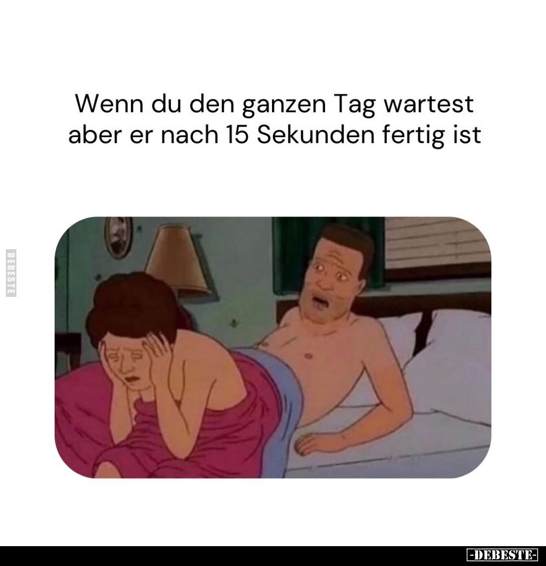 Wenn du den ganzen Tag wartest aber er nach 15 Sekunden fertig ist