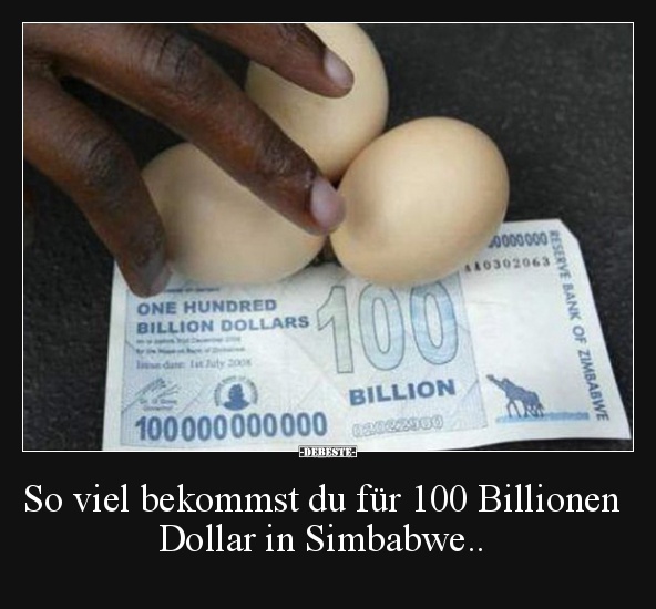 So viel bekommst du für 100 Billionen Dollar in Simbabwe..