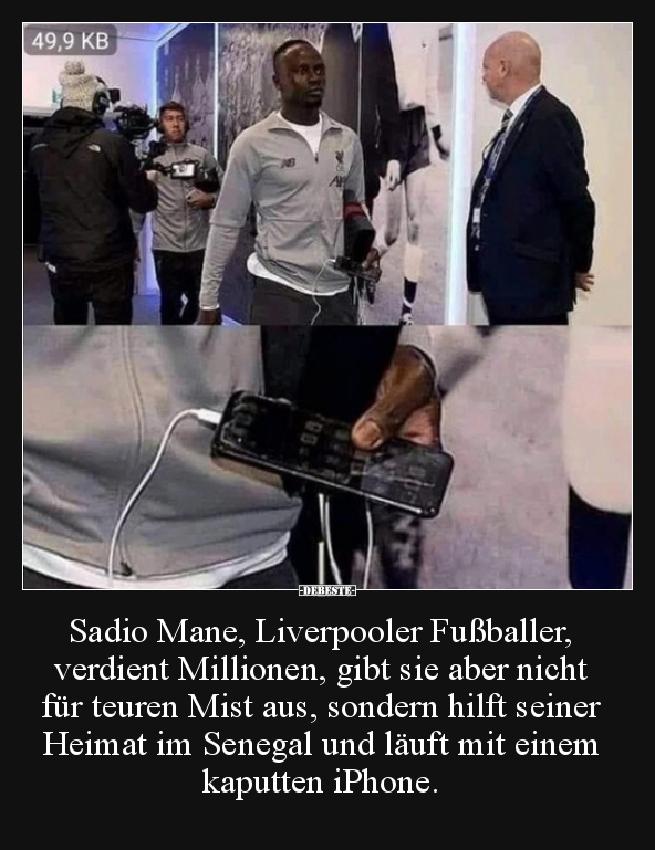 Sadio Mane, Liverpooler Fußballer, verdient Millionen.. - Lustige Bilder | DEBESTE.de