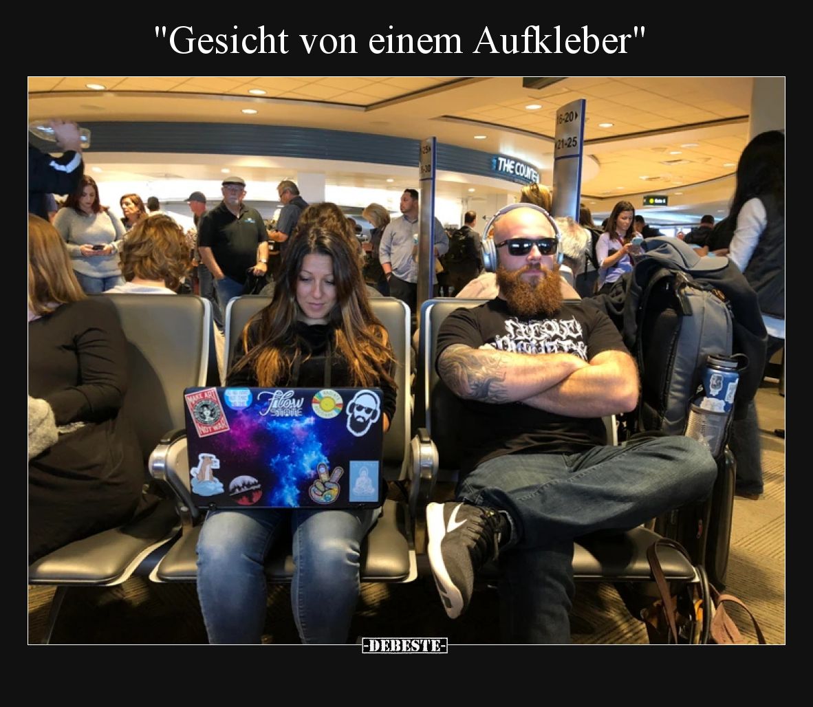 Gesicht von einem Aufkleber