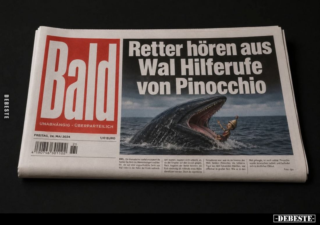 Retter hören aus Wal Hilferufe von Pinocchio