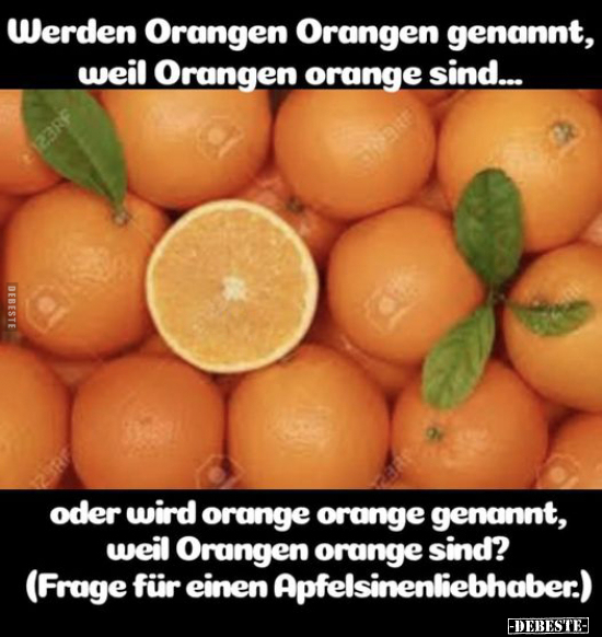 Werden Orangen Orangen genannt, weil Orangen orange sind.. - Lustige Bilder | DEBESTE.de