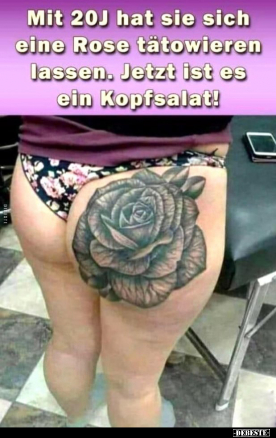 Mit 20J hat sie sich eine Rose tätowieren lassen.. - Lustige Bilder | DEBESTE.de