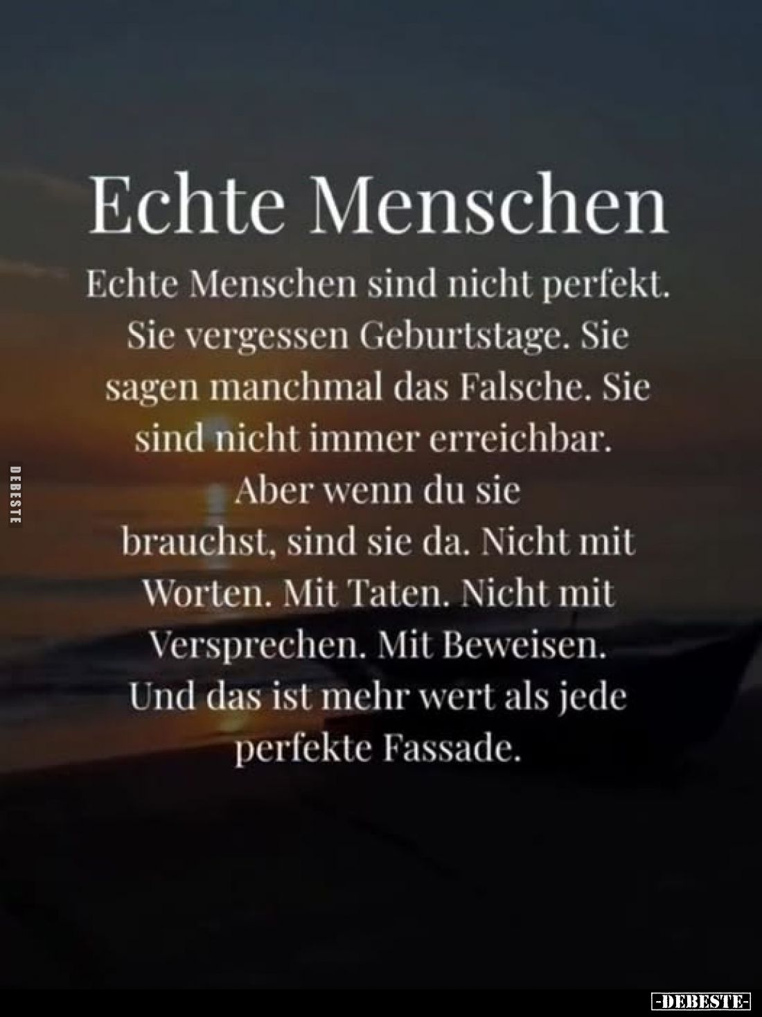 Echte Menschen.
Echte Menschen sind nicht perfekt. Sie vergessen Geburtstage. Sie sagen manchmal das Falsche. Sie sind nicht...