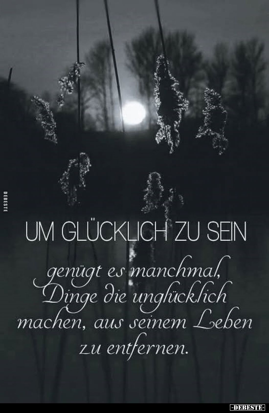 Um glücklich zu sein genügt es manchmal, Dinge die unglücklich machen, aus seinem Leben zu entfernen.