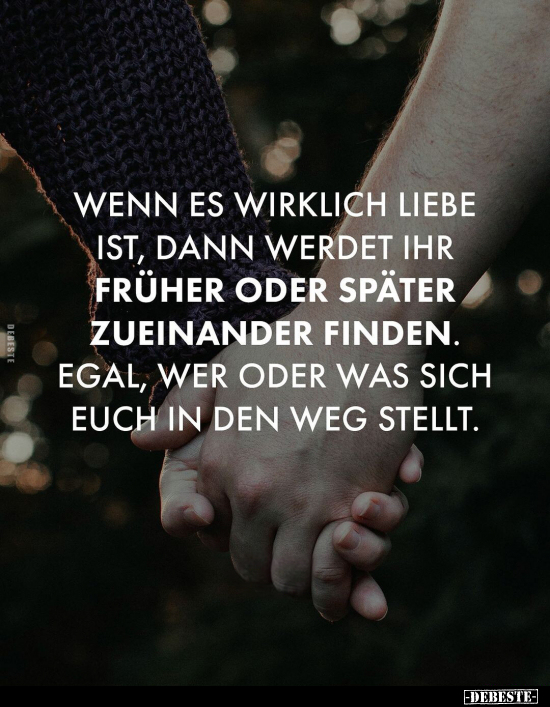Wenn es wirklich Liebe ist, dann werdet ihr früher oder.. - Lustige Bilder | DEBESTE.de