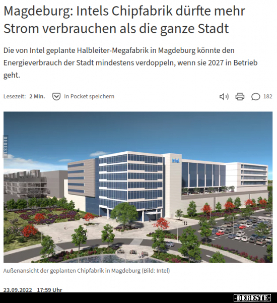 Magdeburg: Intels Chipfabrik dürfte mehr Strom verbrauchen.. - Lustige Bilder | DEBESTE.de