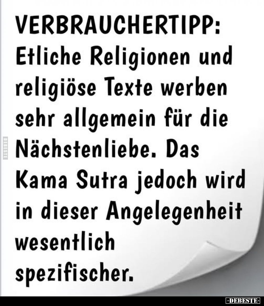 VERBRAUCHERTIPP: Etliche Religionen und religiöse Texte.. - Lustige Bilder | DEBESTE.de