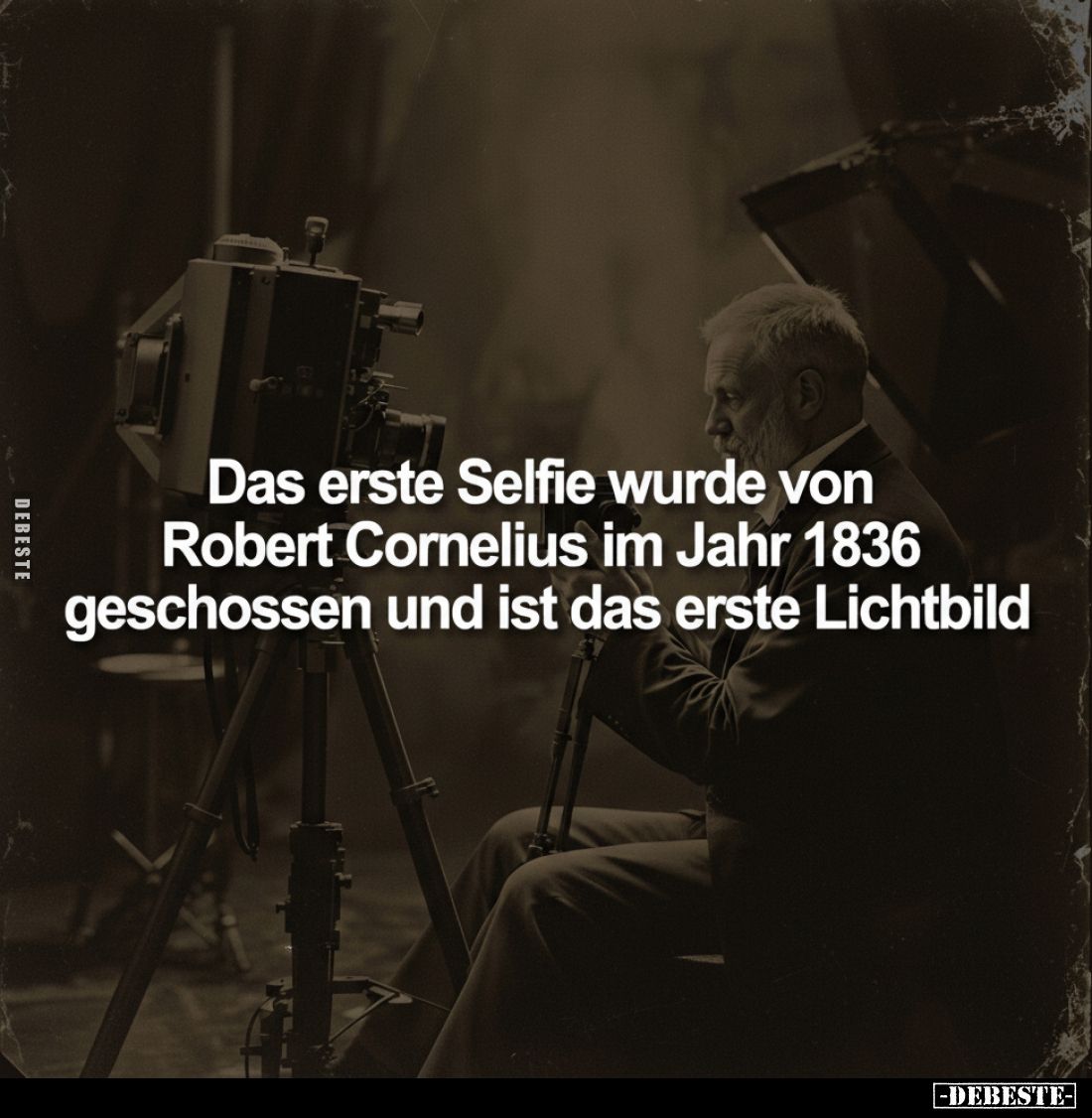 Das erste Selfie wurde von Robert Cornelius im Jahr 1836 geschossen und ist das erste Lichtbild