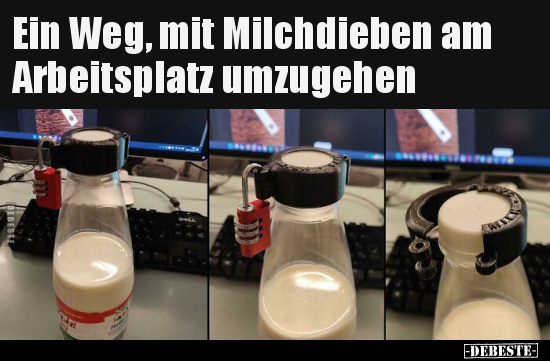 Ein Weg, mit Milchdieben am Arbeitsplatz umzugehen.. - Lustige Bilder | DEBESTE.de