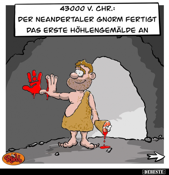 43000 v. Chr.: Der Neandertaler Gnorm fertigt.. - Lustige Bilder | DEBESTE.de