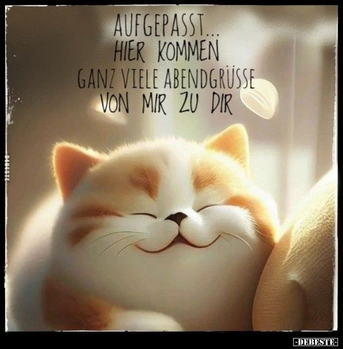 Aufgepasst... Hier kommen ganz viele Abendgrüße von mir zu dir.