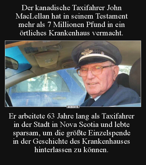 Der kanadische Taxifahrer John MacLellan hat in seinem.. - Lustige Bilder | DEBESTE.de