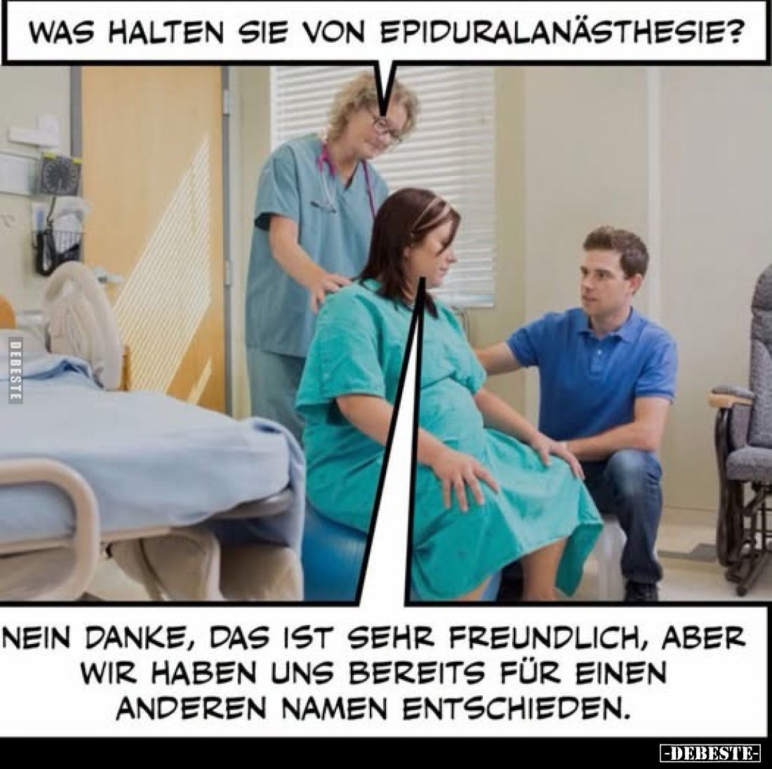 Was halten Sie von Epiduralanästhesie? 
-
Nein danke, das ist sehr freundlich, aber wir haben uns bereits für einen anderen...