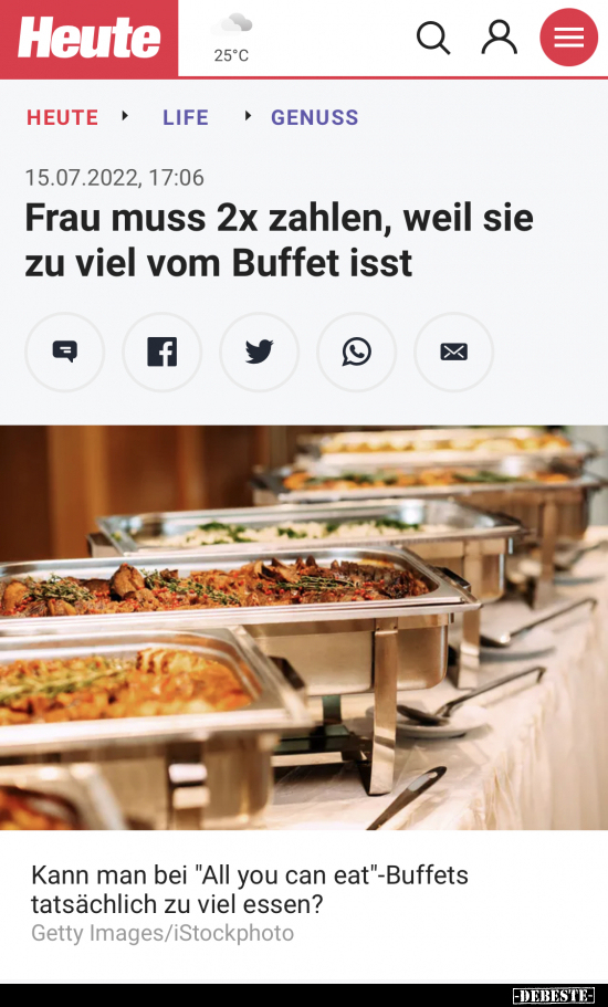Frau muss 2x zahlen, weil sie zu viel vom Buffet isst.. - Lustige Bilder | DEBESTE.de
