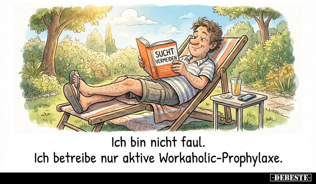 Ich bin nicht faul. Ich betreibe nur aktive Workaholic-Prophylaxe.