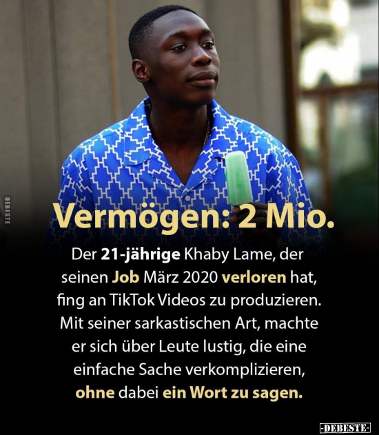 Der 21-jährige Khaby Lame, der seinen Job März 2020.. - Lustige Bilder | DEBESTE.de