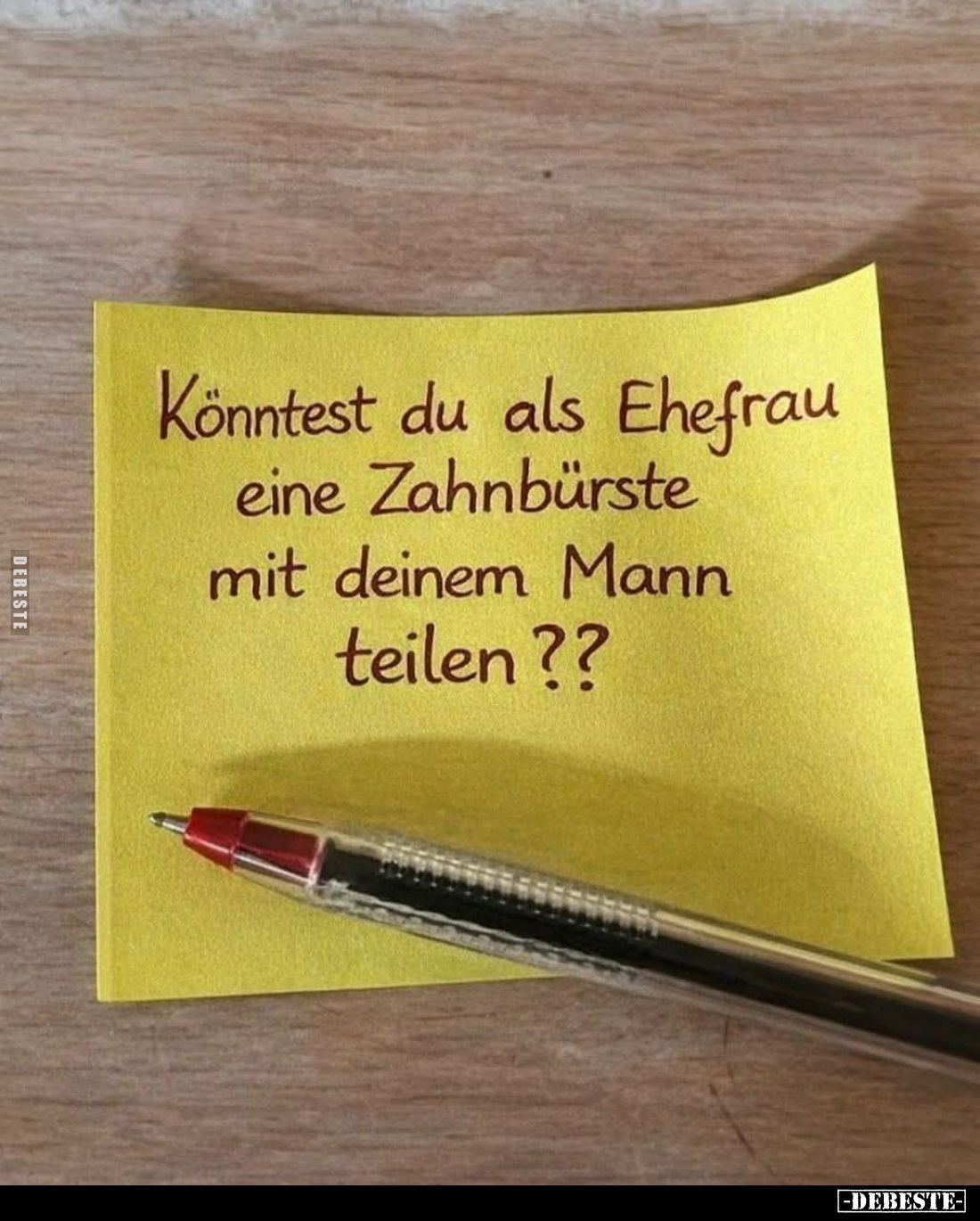 Könntest du als Ehefrau eine Zahnbürste mit deinem Mann teilen??