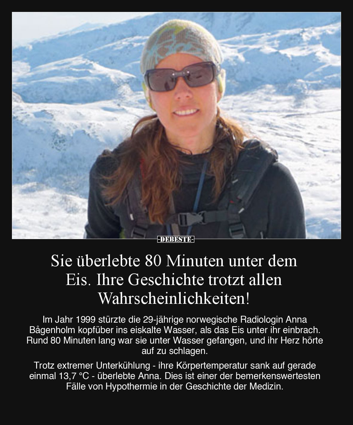 Sie überlebte 80 Minuten unter dem Eis... - Lustige Bilder | DEBESTE.de