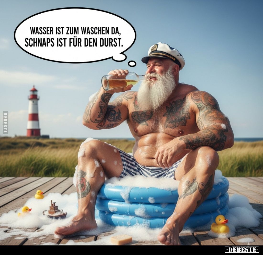 Wasser ist zum Waschen da, Schnaps ist für den Durst.