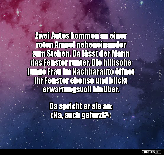 Zwei Autos kommen an einer roten Ampel.. - Lustige Bilder | DEBESTE.de