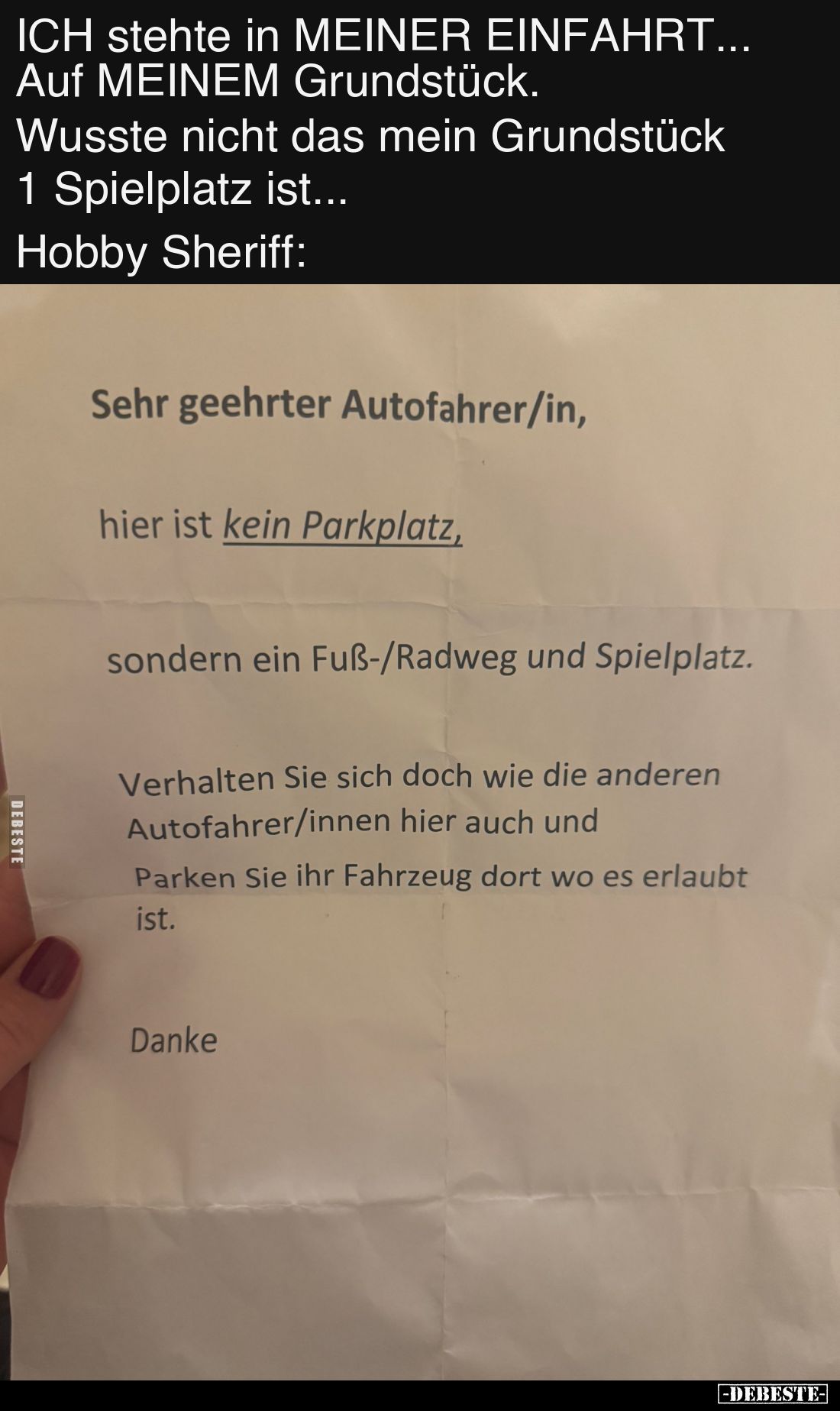 Ich stehte in meiner Einfahrt... - Lustige Bilder | DEBESTE.de