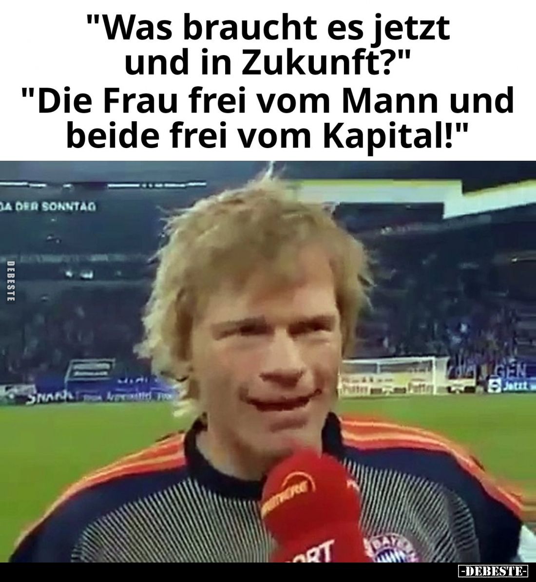 "Was braucht es jetzt und in Zukunft?" -
"Die Frau frei vom Mann und beide frei vom Kapital!"