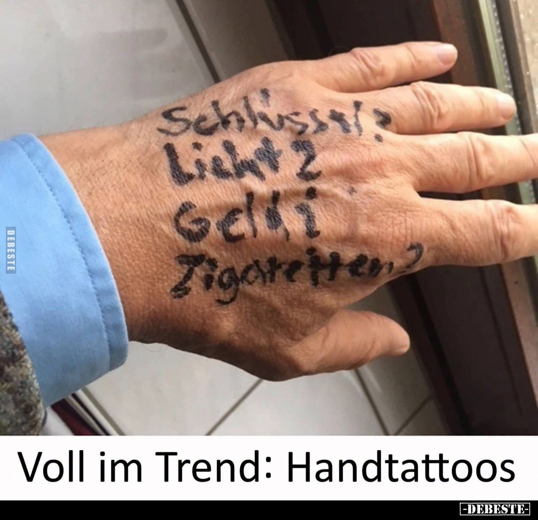Voll im Trend: Handtattoos.