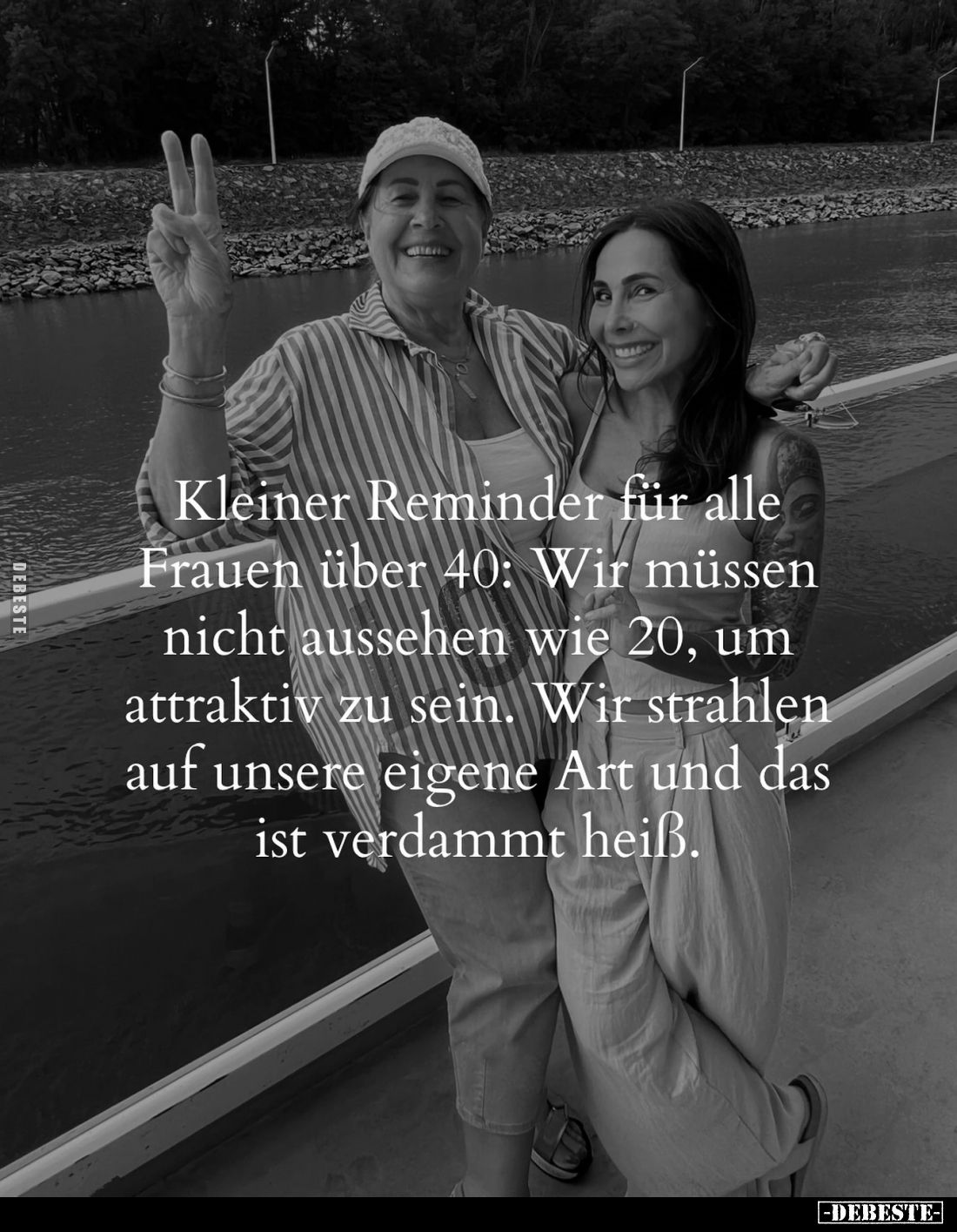 Kleiner Reminder für alle Frauen über 40: Wir müssen nicht aussehen wie 20, um attraktiv zu sein. Wir strahlen auf unsere eig...