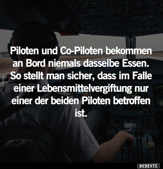 Piloten, Essen, Lebensmittelvergiftung