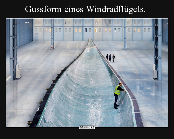 Gussform eines Windradflügels...