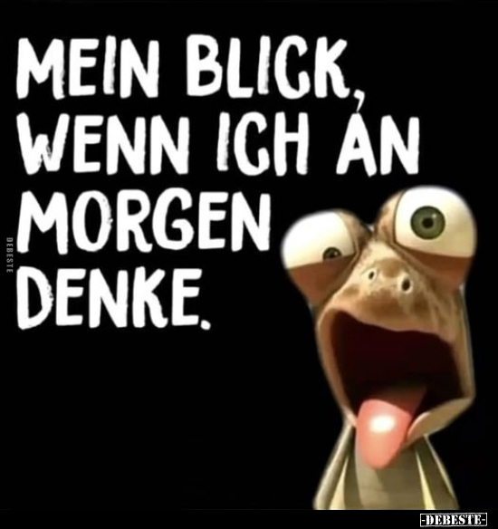 Mein Blick, wenn ich an morgen denke... - Lustige Bilder | DEBESTE.de