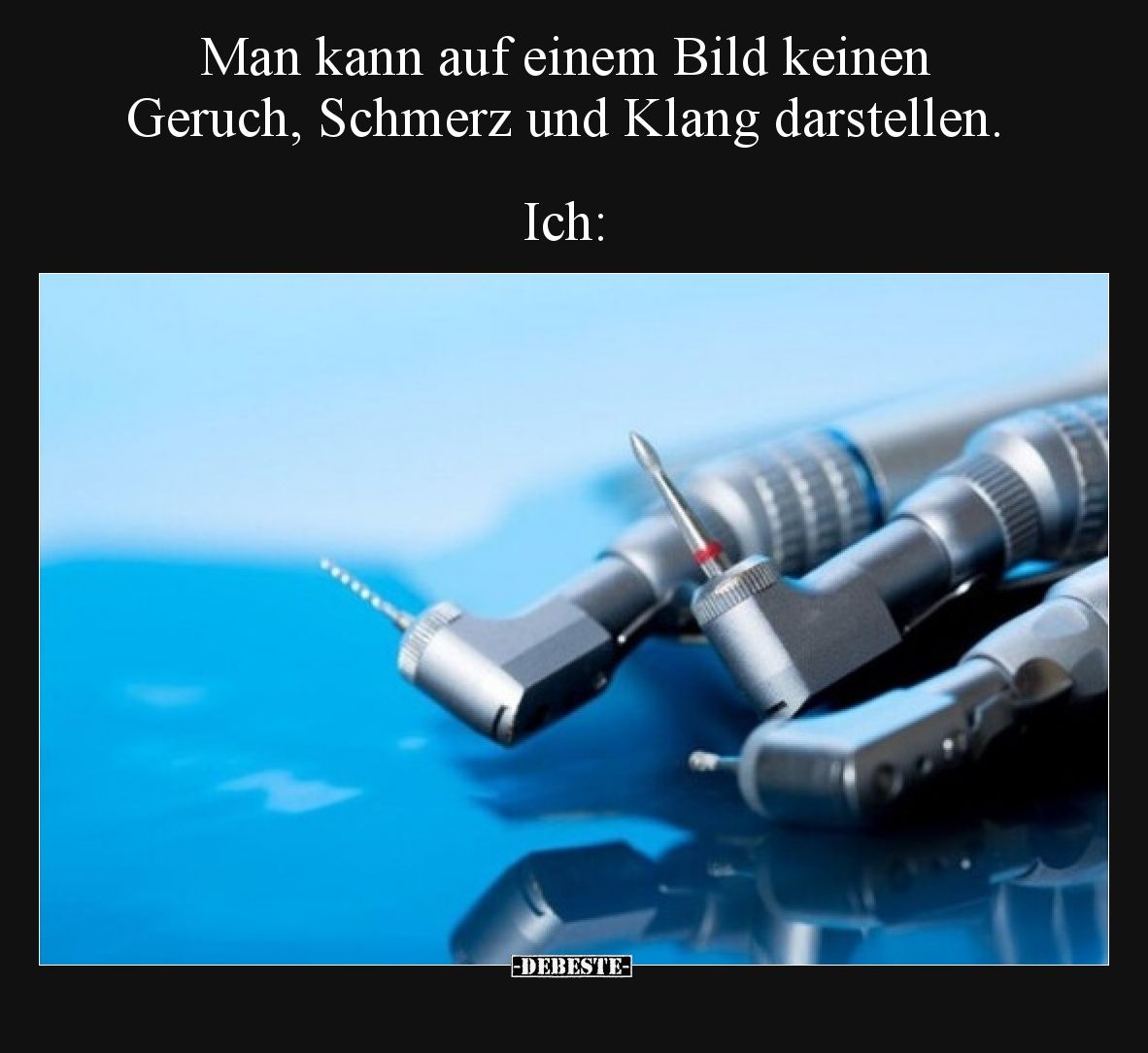 Man kann auf einem Bild keinen Geruch, Schmerz und Klang darstellen. Ich: