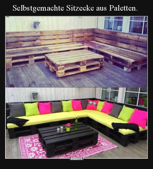 Selbstgemachte Sitzecke aus Paletten... - Lustige Bilder | DEBESTE.de