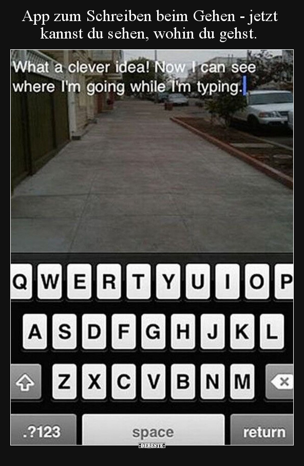 App zum Schreiben beim Gehen - jetzt kannst du sehen, wohin du gehst.