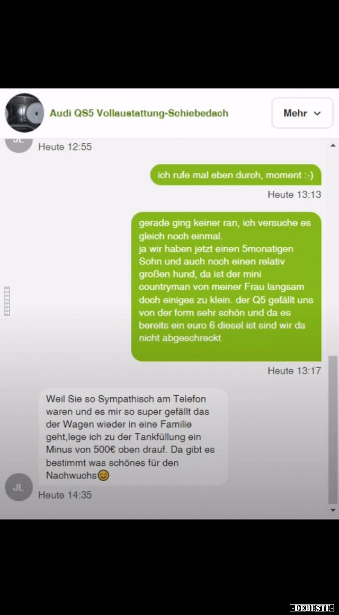 Audi QS5 Vollaustattung-Schiebedach
-
ich rufe mal eben durch, moment :-)
gerade ging keiner ran, ich versuche es gleich n...