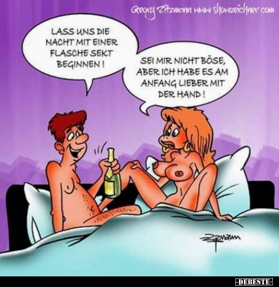 Lass uns die Nacht mit einer Flasche Sekt beginnen!..