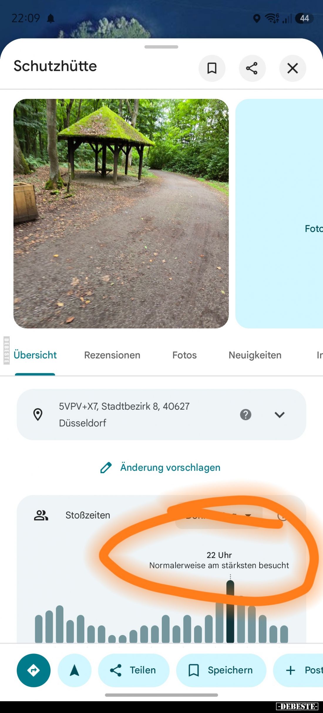 22 Uhr - 
Normalerweise am stärksten besucht