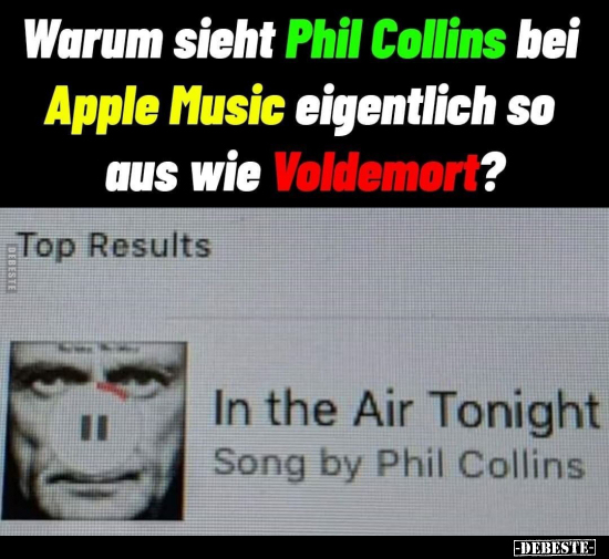 Warum sieht Phil Collins bei Apple Music eigentlich so aus.. - Lustige Bilder | DEBESTE.de