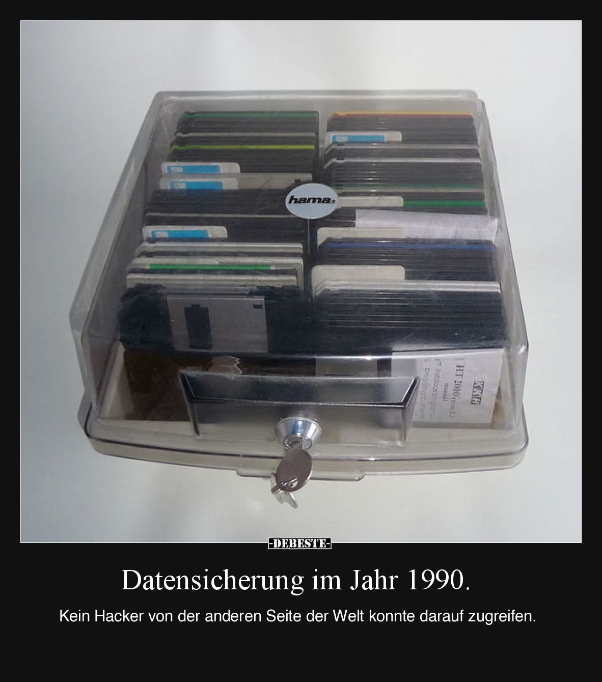 Datensicherung im Jahr 1990.

Kein Hacker von der anderen Seite der Welt konnte darauf zugreifen.